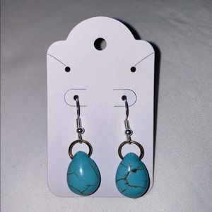 Blue marbled earrings